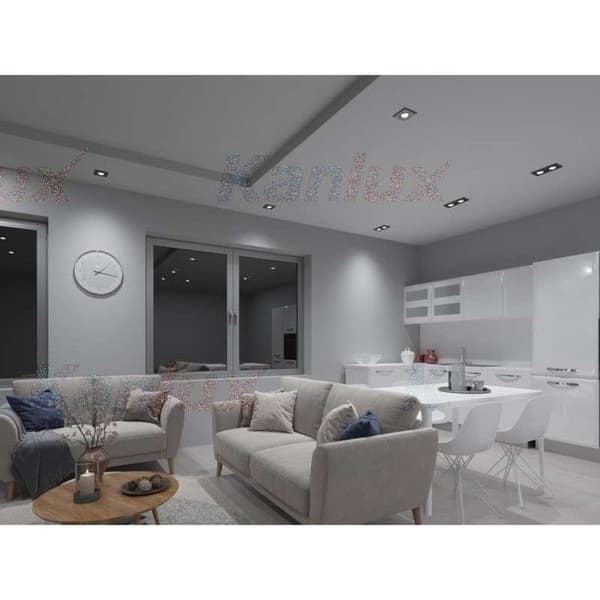 Plattstöd med fyrkantig spegeleffekt - svart - Spotlights - Glas - LED - Infälld
