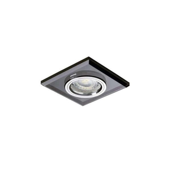 Plattstöd med fyrkantig spegeleffekt - svart - Spotlights - Glas - LED - Infälld