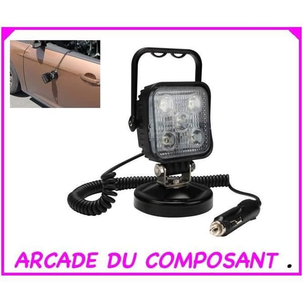 LED-spotlight med magnetfot - Velleman - 15 W - Svart - 7500 K - 120°
