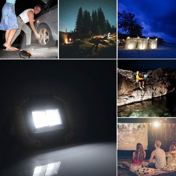 2025 Upgraded 30W LED Rechargeable Work Light with Digital Display, 2500LM Super Bright COB Floodlight with 3 Modes, Outdoor IP65 Emergency Security L