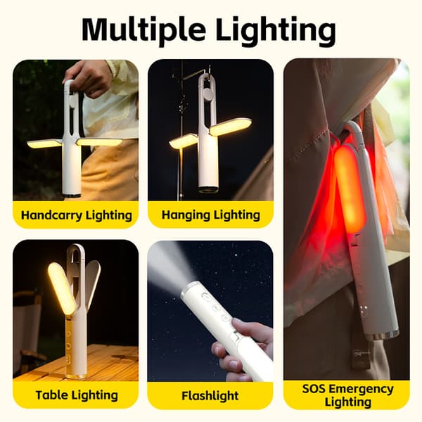 INF Vikbar Utomhus Campinglykta Portabelt Ljus Beige