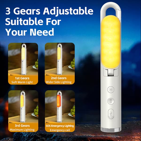 INF Vikbar Utomhus Campinglykta Portabelt Ljus Beige