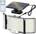 Miniatyrbild 1 av 7: OBOSOE 4-pack Solcellslampa med Sensor, 212 LED Strålkastare, 270° Vinkel, Fjärrkontroll, Utomhusbruk