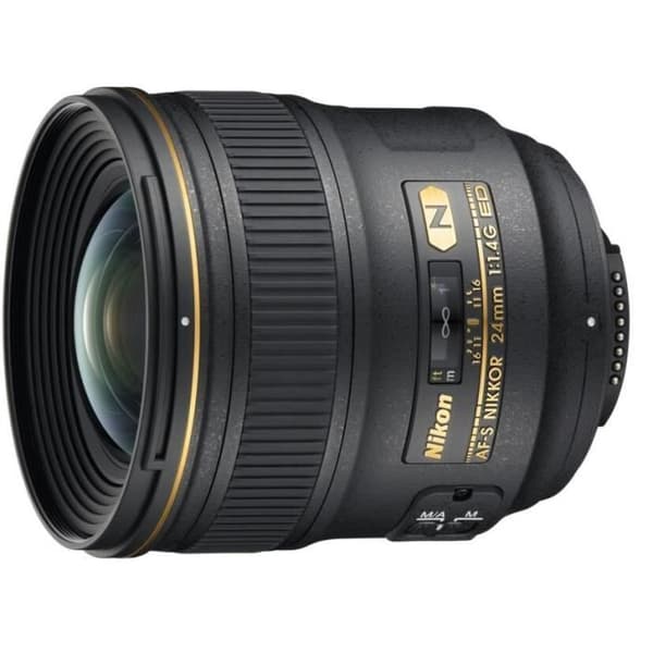 Vidvinkelobjektiv - NIKON - AF-S NIKKOR 24mm f-1,4G ED - Bländare F/1,4 - Vikt 0,62 kg - Diameter 8,3 cm
