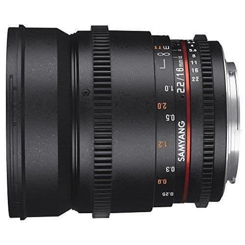 Objektiv vidvinkel - Samyang - 7543 - 16mm T2.2 - VDSLR II - APS-C Svart
