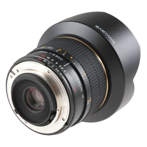 SAMYANG 14 mm vidvinkelobjektiv - OLYMPUS-fäste - Bländare f/2,8 - f/22 - Fokuseringsavstånd 0,28m