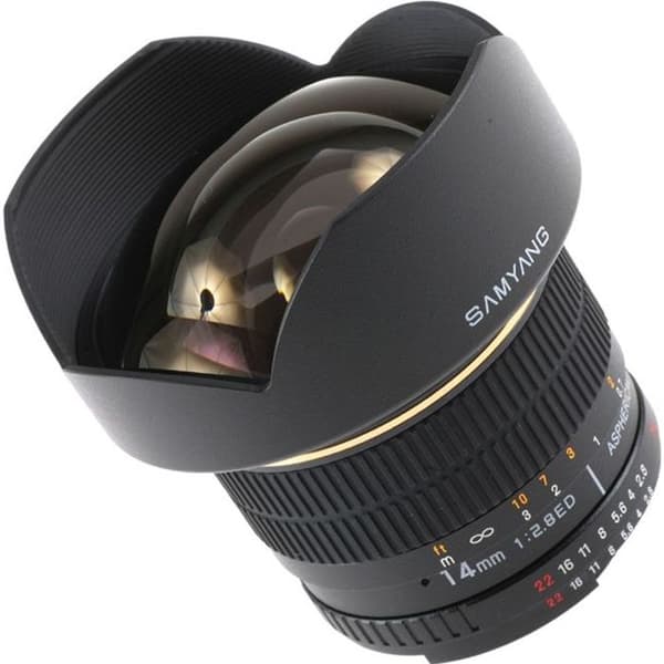 SAMYANG 14 mm vidvinkelobjektiv - OLYMPUS-fäste - Bländare f/2,8 - f/22 - Fokuseringsavstånd 0,28m