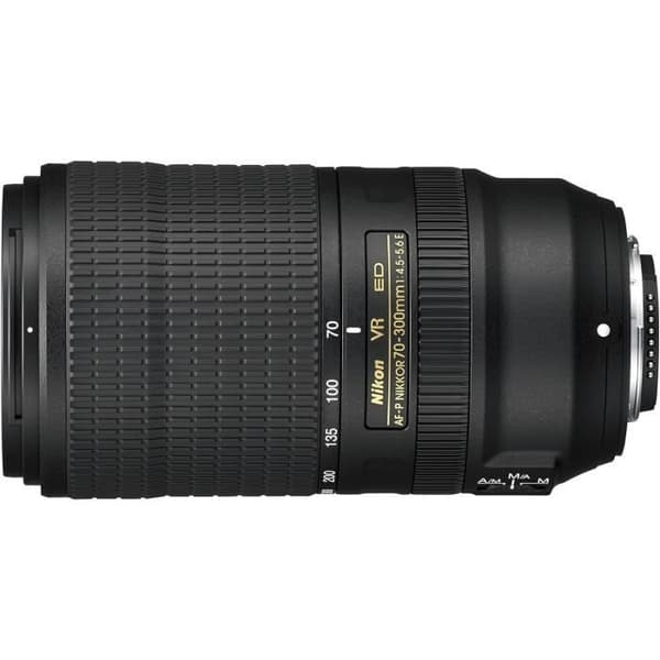Nikon AF-P 70-300 mm f/4.5-5.6E och VR-teleobjektiv för DSLR-kamera svart