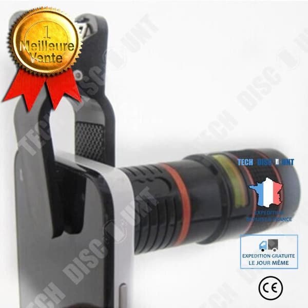 TD® Smartphone Lins 8X/12X Optisk Zoom Teleskop Kamera Lins Clip Mobiltelefon Teleskop