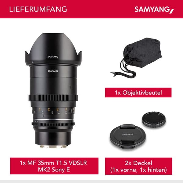 Samyang videolins 35mm t1.5 mk2 kompatibel med sony e