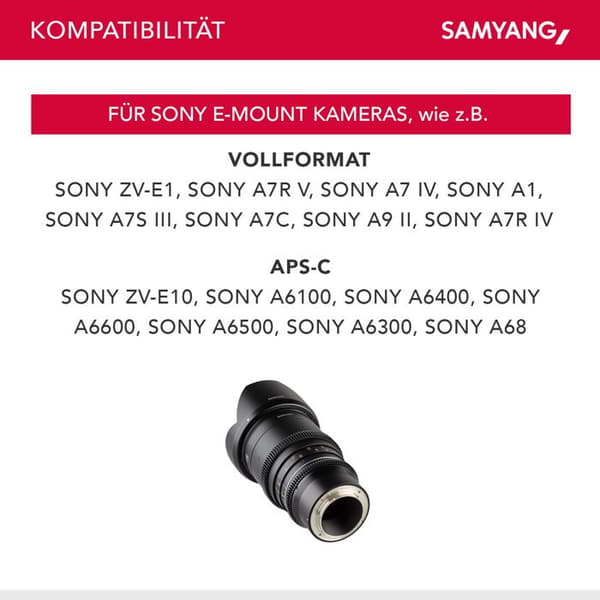 Samyang videolins 35mm t1.5 mk2 kompatibel med sony e