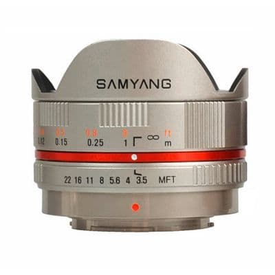 Samyang 7,5 mm f/3,5 objektiv för micro 4/3 sensor - Fish-eye - SILVER