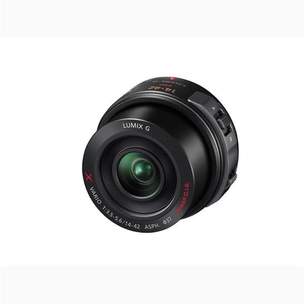 Panasonic Lumix 14-42mm F3.5-5.6 | Zoom H-PS14042E-K (vidvinkel 14 mm, motoriserad, stabiliserad, pannkaka, 28-84 mm) Svart – Micro 4/3 Svart
