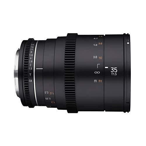 SAMYANG MF 35 mm T1.5 VDSLR MK2 Fuji X Bright T1.5 vidvinkel RCA-videoobjektiv för Fuji X-fäste, 35 mm fast brännvidd, följ