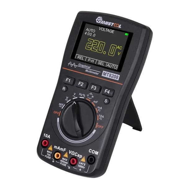 Digital Multimeter, Grafisk Oscilloskop, 25Msps Sampling Rate, Sort