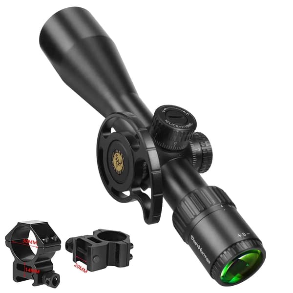 Riflescope, 4-16x44 forstørrelse, første fokalplan,Lav 20 mm montering