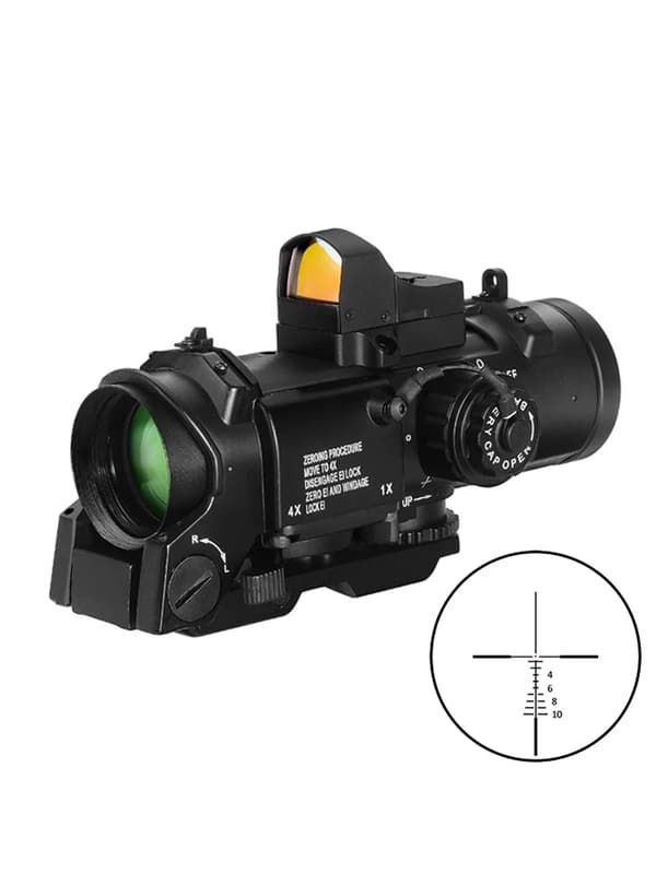 Rifle Scope, 6x Förstoring, Röd Punkt Funktionalitet,svart
