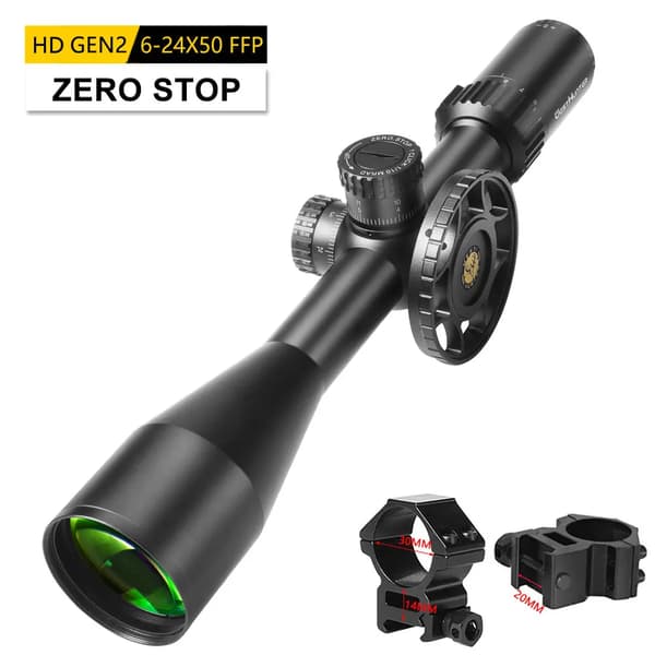 Kikarsikte, 6-24x förstoring, 30 mm rördiameter, första fokalplanet,Låg 20mm Fästen-ZS