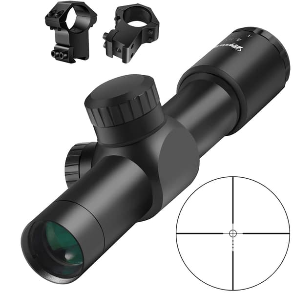 Jaktgevärssikte, 4,5x förstoring, objektivdiameter, andra fokalplanet,sikte med 11mm ring