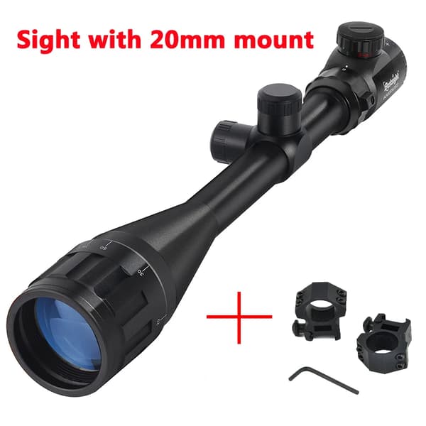 Rifle Scope, 6-24x Förstoring, Belyst Kikarsikte, Vattentät IPx7,Sikte med 20mmring