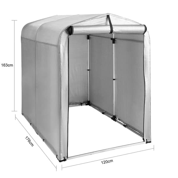 Rootz Haveskurstelt - Værktøjshus - Garageoverdækning - Vandtæt PE presenning - UV-beskyttelse - Rummelig opbevaring - 120 cm x 163 cm x 176 cm