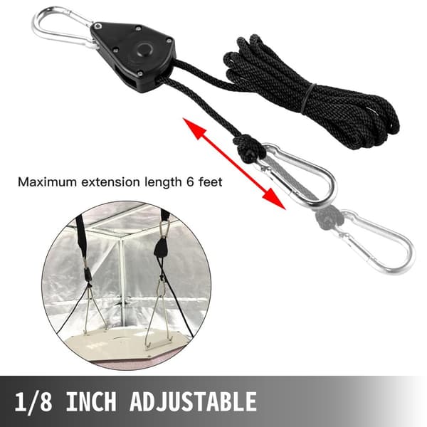 24st/12par 6ft maximal längd 150lbs lastkapacitet/par 1/8 tum kraftig justerbar repklämma hängare för odlingslampor