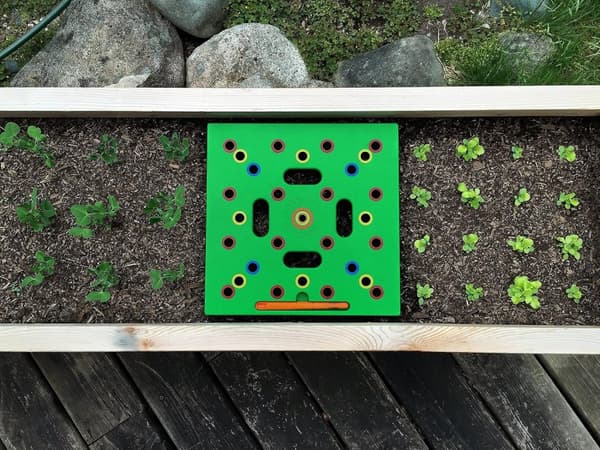 OBOSOE Seeding Square, Siemen- ja taimien välitystyökalu, Järjestetyt kasvit ja vähemmän rikkaruohoja - Koodattu puutarhanhoitomalli, Ruler & Planting