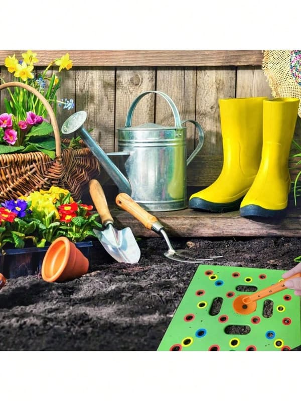 OBOSOE Seeding Square, Siemen- ja taimien välitystyökalu, Järjestetyt kasvit ja vähemmän rikkaruohoja - Koodattu puutarhanhoitomalli, Ruler & Planting