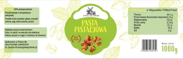 Pistaciepasta 100% pistaciecreme smørpålæg 1000 g pistacie 1 kg
