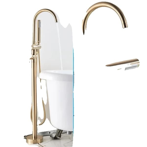 Vapaasti seisova kylpyammeen hana, kaksikahvainen, musta, Kromilakan b Brushed Gold B