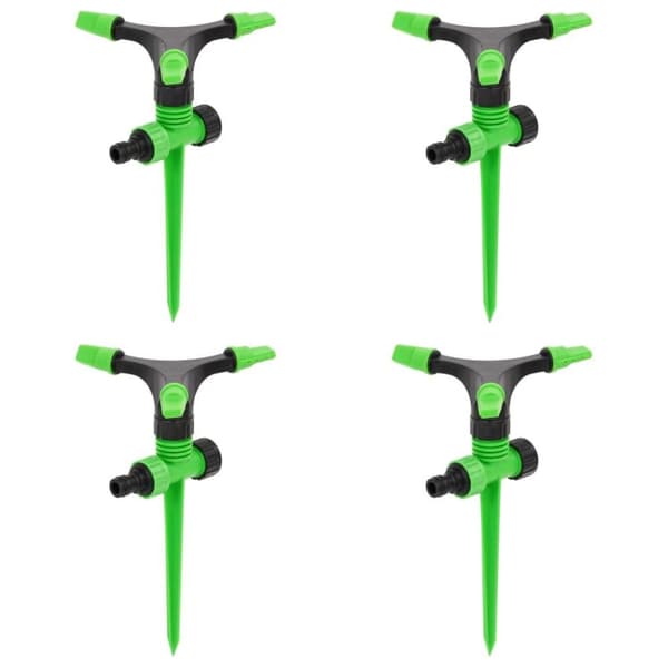 vidaXL Roterande sprinkler 4 st grön och svart 16x13,5x25,5 cm ABS&PP