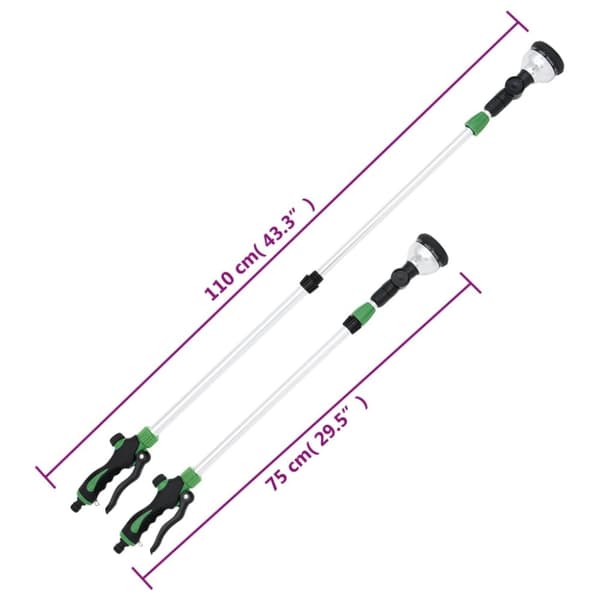 vidaXL Teleskopisk sprinklerstav med 10 mönster 75-110 cm