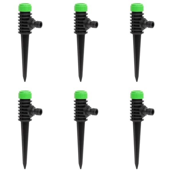 vidaXL Roterande sprinkler 6 st grön och svart 3x6x19,5 cm ABS & PP -  Sprinklertillbehör