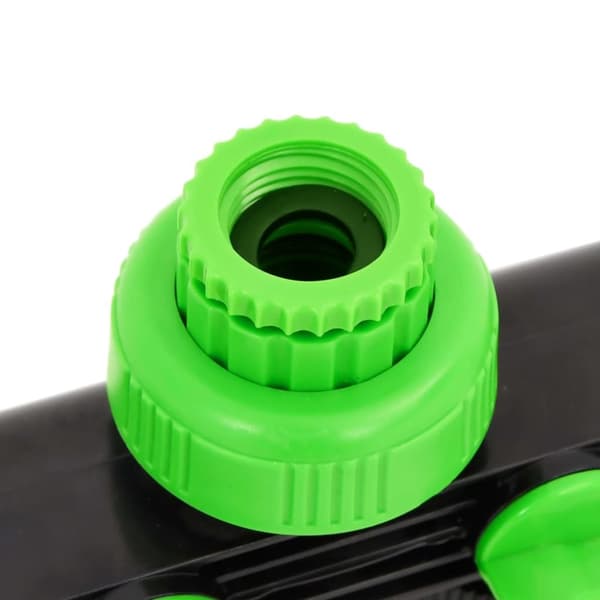 vidaXL 4-vejs hanekobling 19,5x6x11 cm ABS og PP grøn og sort -  Sprinklere – tilbehør
