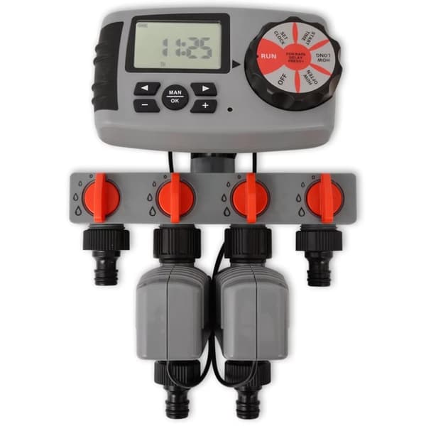 42352 vidaXL Automatisk irrigationstimer med 4 stationer 3 V -  Sprinklere – styresystemer