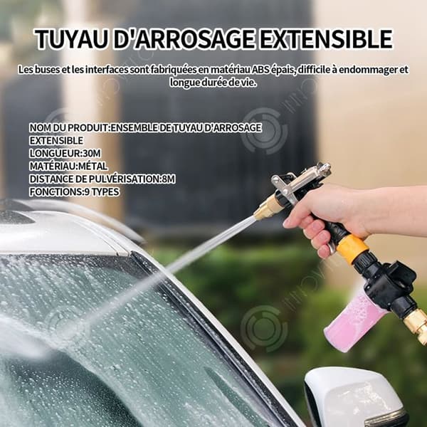 INN Expanderbar trädgårdsslang 30m ABS Flexibel Magic Hose Anti-Leak Lätt och lätt att förvara Expanderbar trädgårdsslang Gul