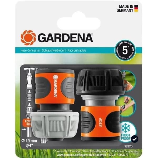 Snabbkopplingar + Aquastop - GARDENA - 19 mm