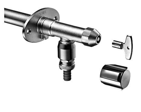 Polar II 1/2" utvändig ventil, frostbeständig, komfort + hylsnyckel