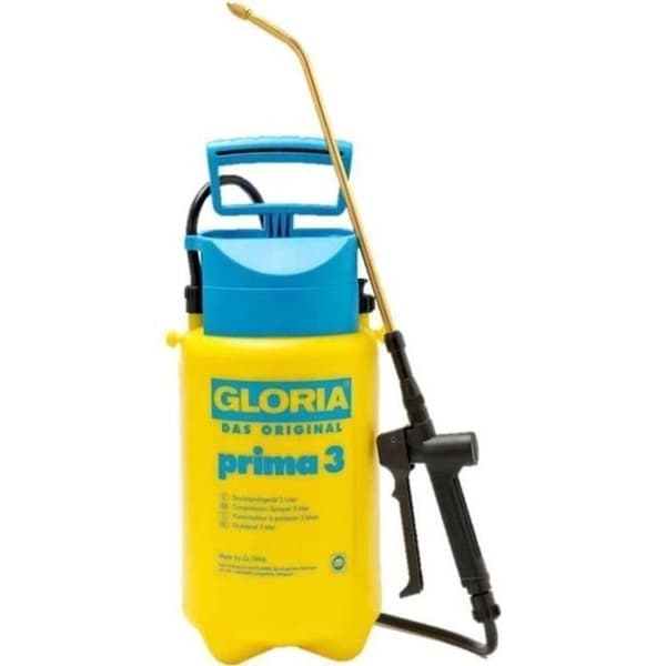 GLORIA Gloria handspruta - Modell Prima 3 - Med lans och rem - Polyetenbehållare - 3L för ett tryck på 3 bar