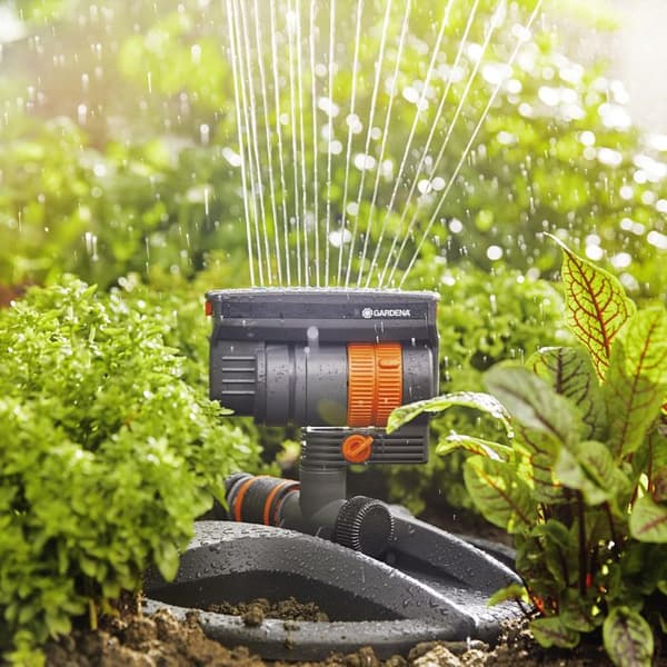 GARDENA AquaZoom Compact Oscillerande Sprinkler Yta 216m² Räckvidd upp till 18m UV- och frostbeständig 5 års garanti (18708-20)