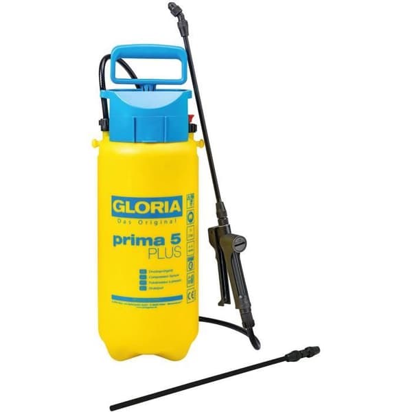 GLORIA - Prima 5 Plus - 5L tryckspruta med speciella EPDM-tätningar för sura produkter