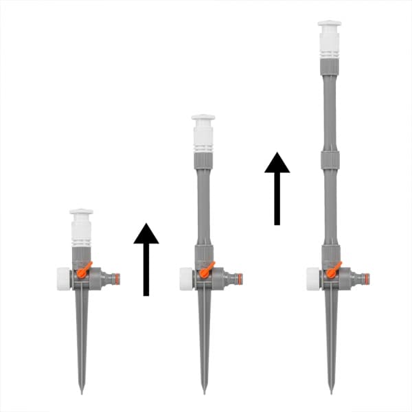 Set med 2 produkter. WHITE LINE Justerbar sprinkler 0-360 °
