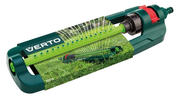 Oscillerende sprinkler, sprøjteareal 12x18 m, 16 sprøjtedyser, dyserydningsnål
