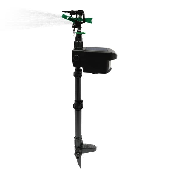 Solart dyrafskrækkende sprinkler, bevægelsesaktiveret sensor, vandtæt design,sort