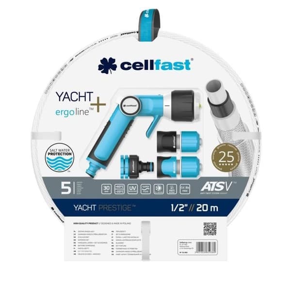 Trädgårdsbevattningsset - 1/2" - 20 M Yacht Prestige - CELLFAST ATSV Vit