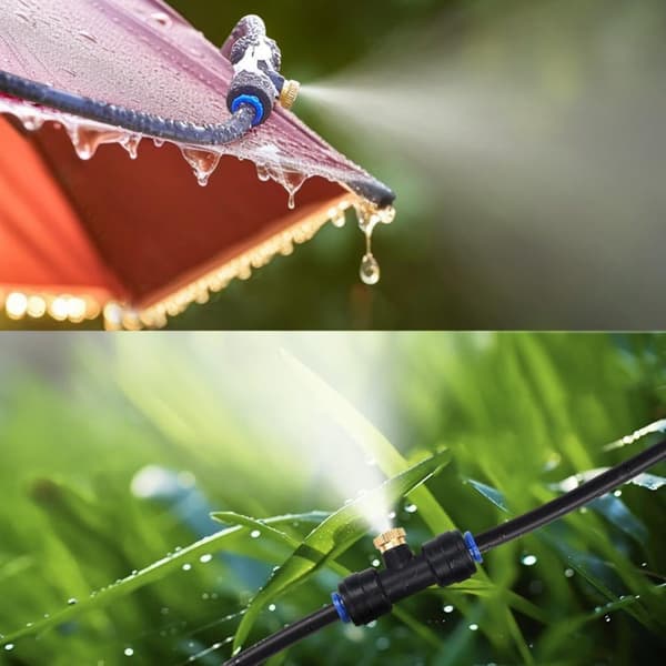 OBOSOE Garden Cooling System with Mist – Ulkojäähdytyssarja kasvihuoneeseen ja takapihalle