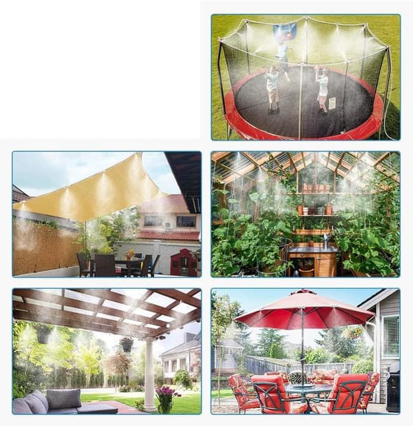 OBOSOE Garden Cooling System with Mist – Ulkojäähdytyssarja kasvihuoneeseen ja takapihalle