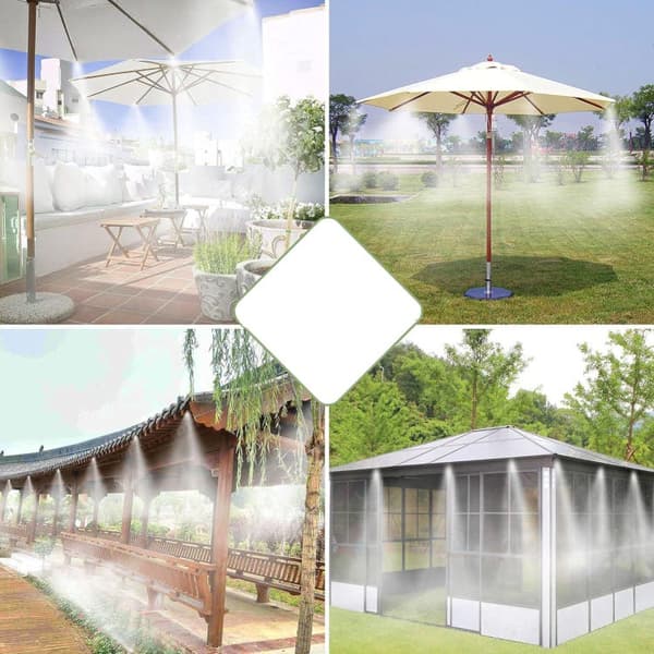 OBOSOE Garden Cooling System with Mist – Ulkojäähdytyssarja kasvihuoneeseen ja takapihalle