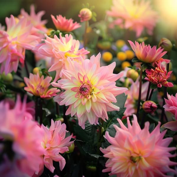 Dahlia-knolde - Sæt med 3 - Dahlia 'Melody Gipsy' - Jordstængler - Flerfarvet