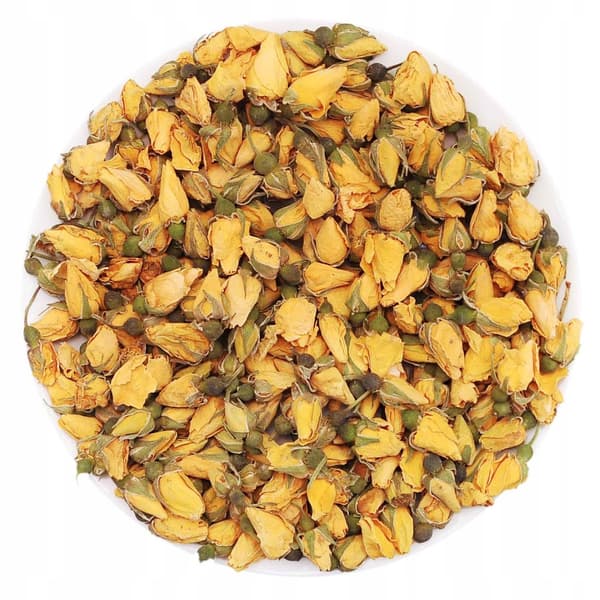 Torkade gula rosenknoppar, hela ätbara blommor - 100g